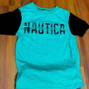 Boys youth size 8 Outfit Nautica shirt and gray Pants
